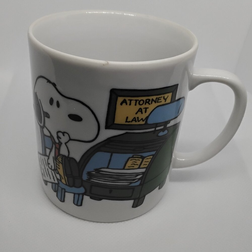 Vintage Pottery Peanuts Character Mug White Ceramic